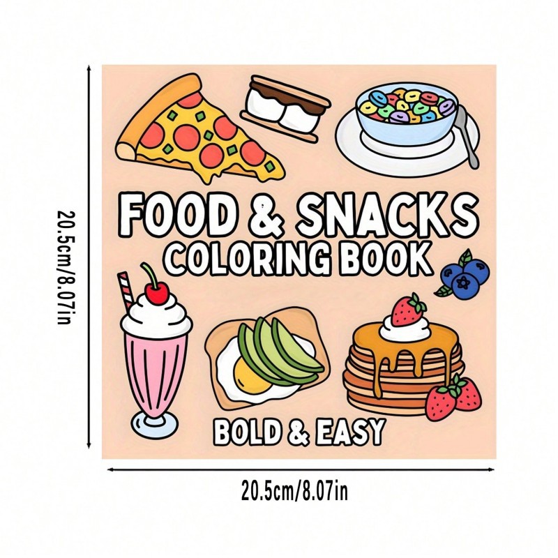 Food Snacks Drawing - Nuevo Libro para Colorear con Temática