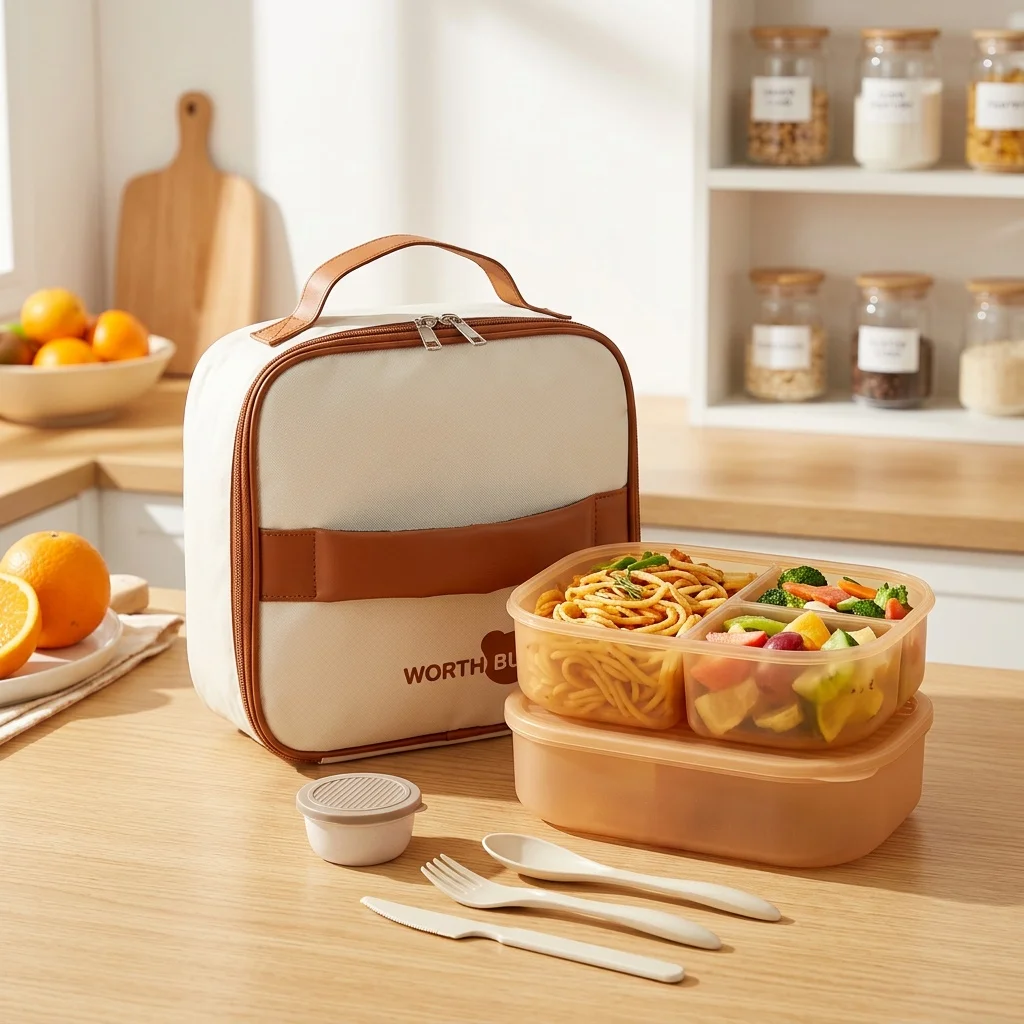 Food Snacks For Kids - Caja Bento de Plástico Desmontable, Apta