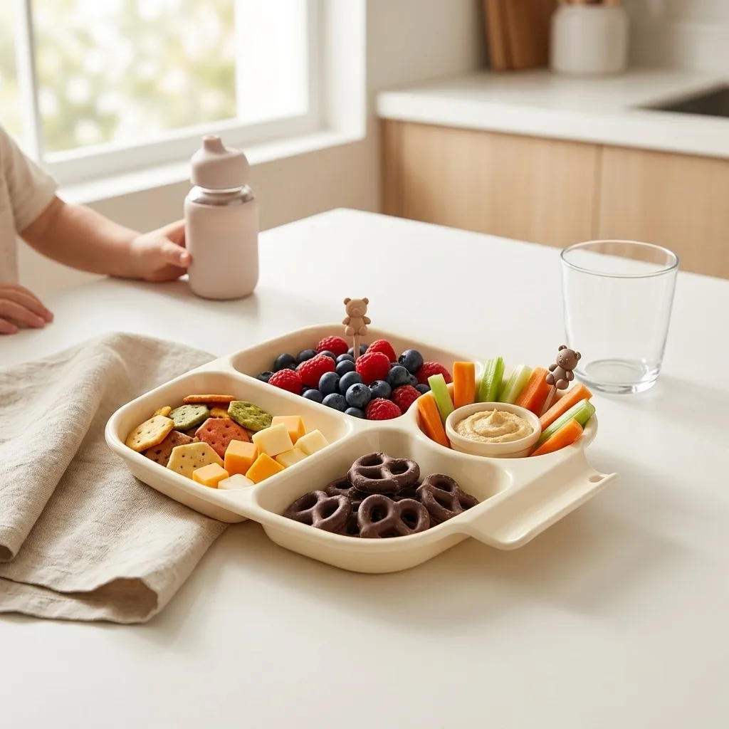 Food Snacks For Kids - Platos de plástico reutilizables con divisiones