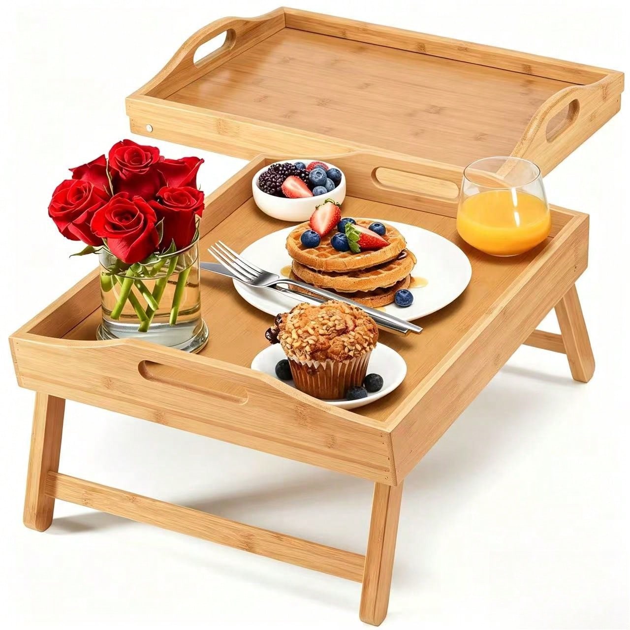 Bandeja para la cama, bandeja  - Food Snacks Drawing reseña y precio