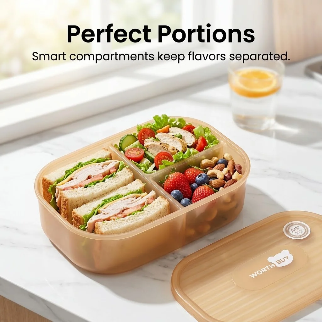 Caja Bento de Plástico Desmont - Food Snacks For Kids reseña y precio