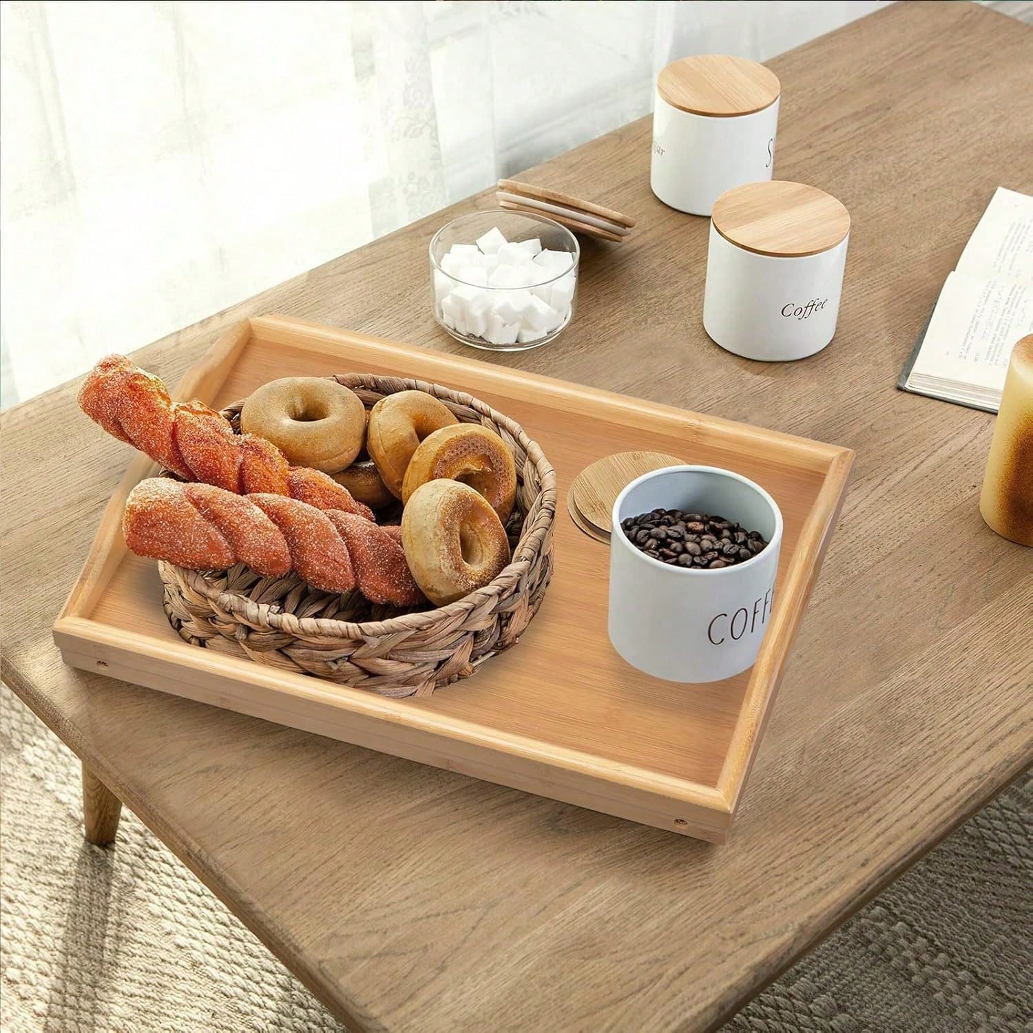 Bandeja para la cama, bandeja  - Food Snacks Drawing reseña y precio