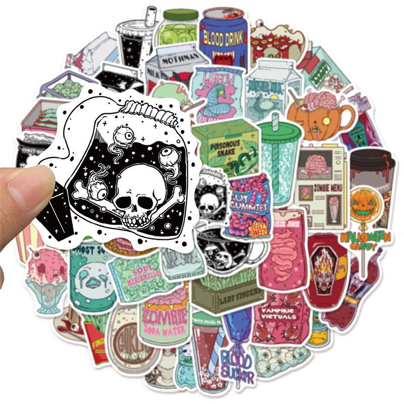 Paquete de 50 Pegatinas de Com - Zombie Snacks reseña y precio