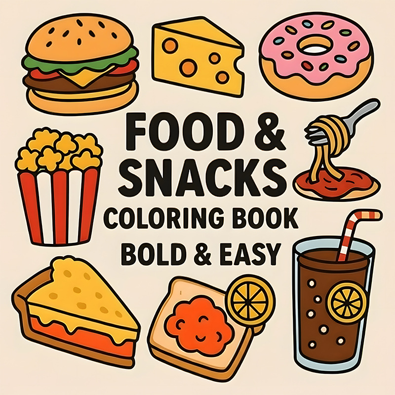 Libro de Colorear Temático de  - Food Snacks Drawing reseña y precio